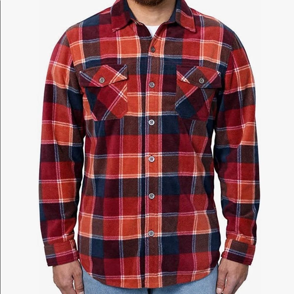 Freedom Foundry Plaid Fleece Button Down Shirt Size XXL